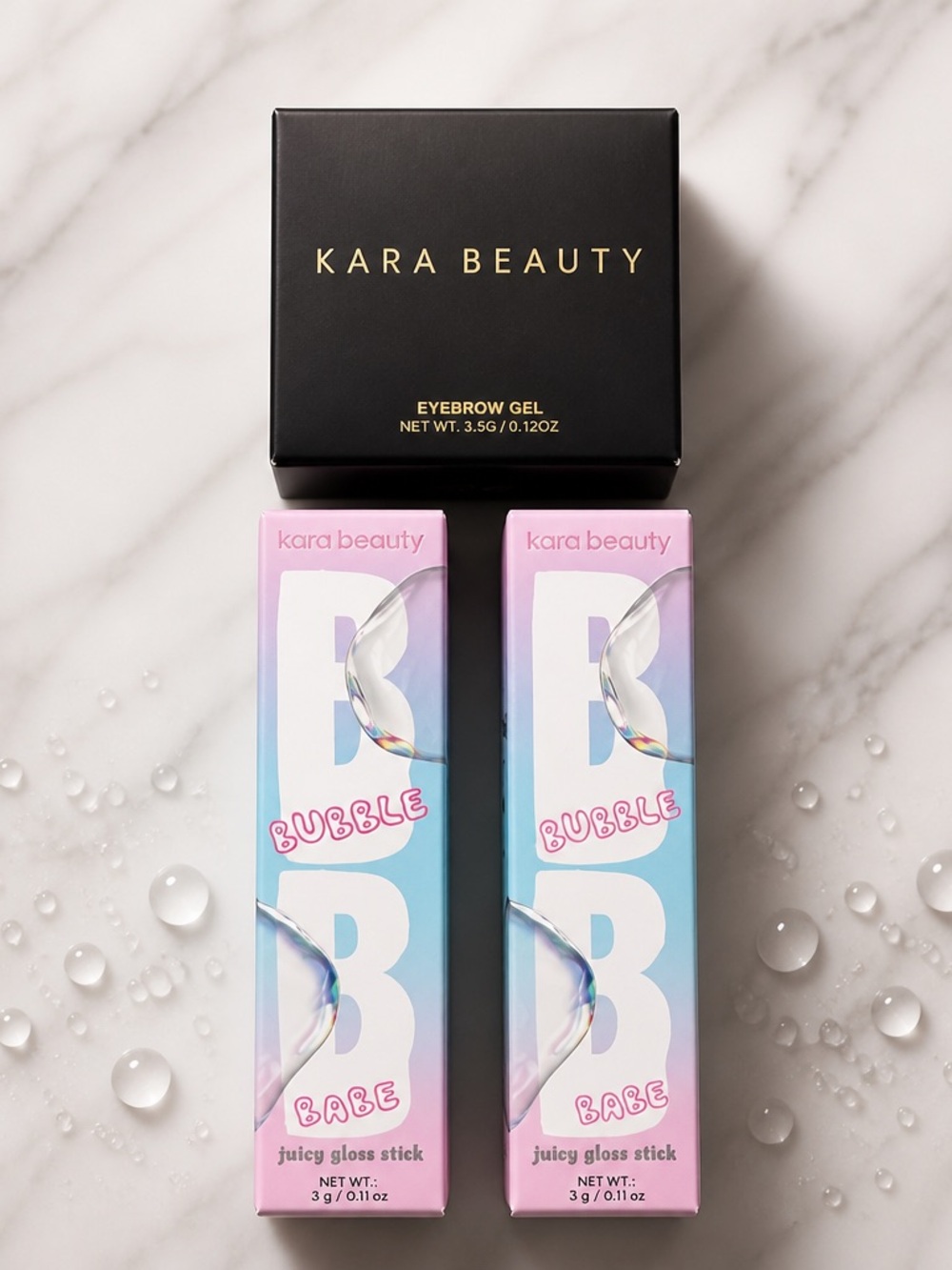 NWT Kara Beauty Eyebrow Gel - 2 Bubble Babe Juicy Glosses Bubble Gum & Cherry